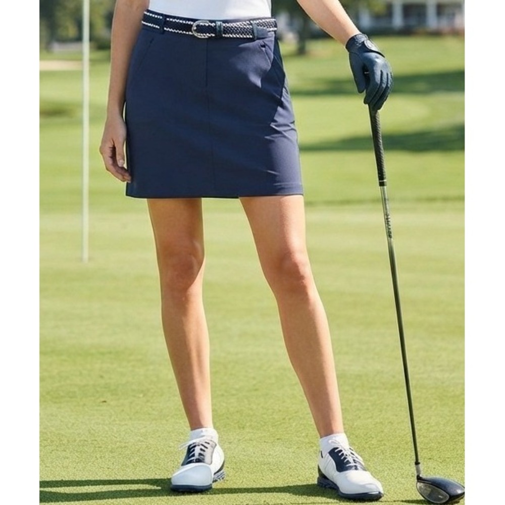 NVO Golf Skort Womens Navy Gray Performance Activewear Skirt Size 10 Tennis EUC